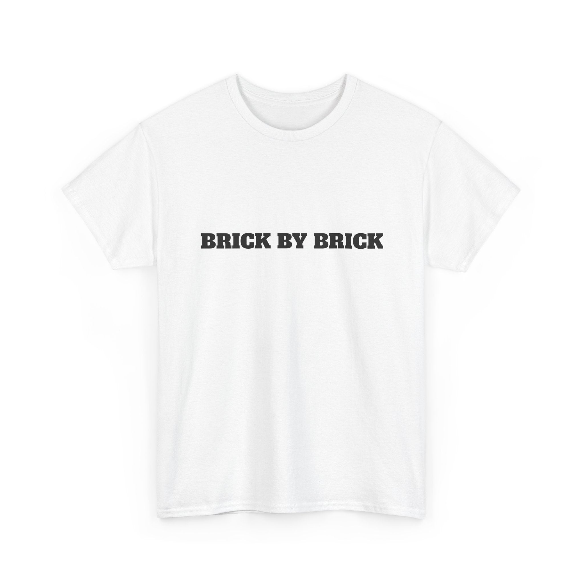 Brick by Brick Unisex Heavy Cotton Tee, Motivational Shirt, Casual Wear, Gift for Builders, Inspirational Apparel, Everyday Comfort