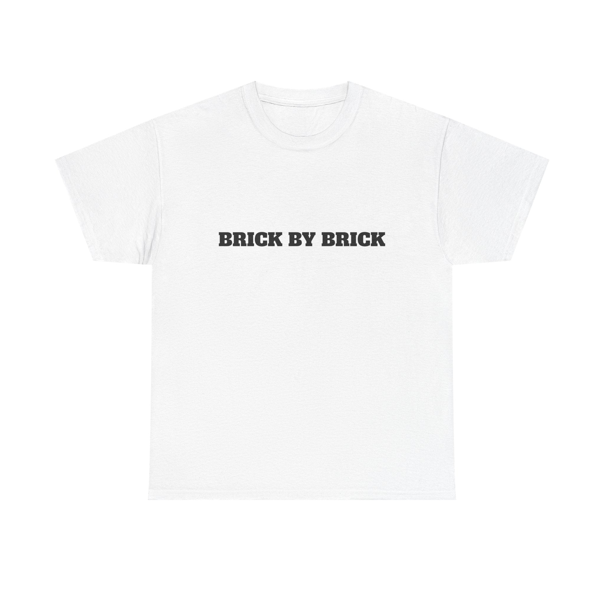 Brick by Brick Unisex Heavy Cotton Tee, Motivational Shirt, Casual Wear, Gift for Builders, Inspirational Apparel, Everyday Comfort