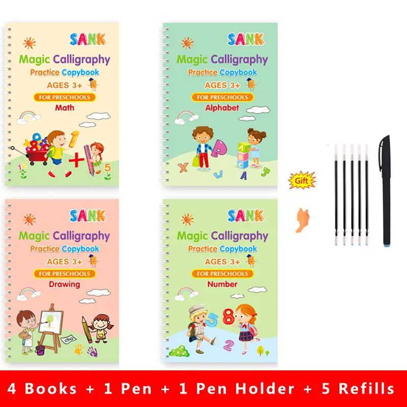 Magic Practice Copybook Pen Preschools Kids Calligraphy English Verison Wiping Children Reusable Writing Book